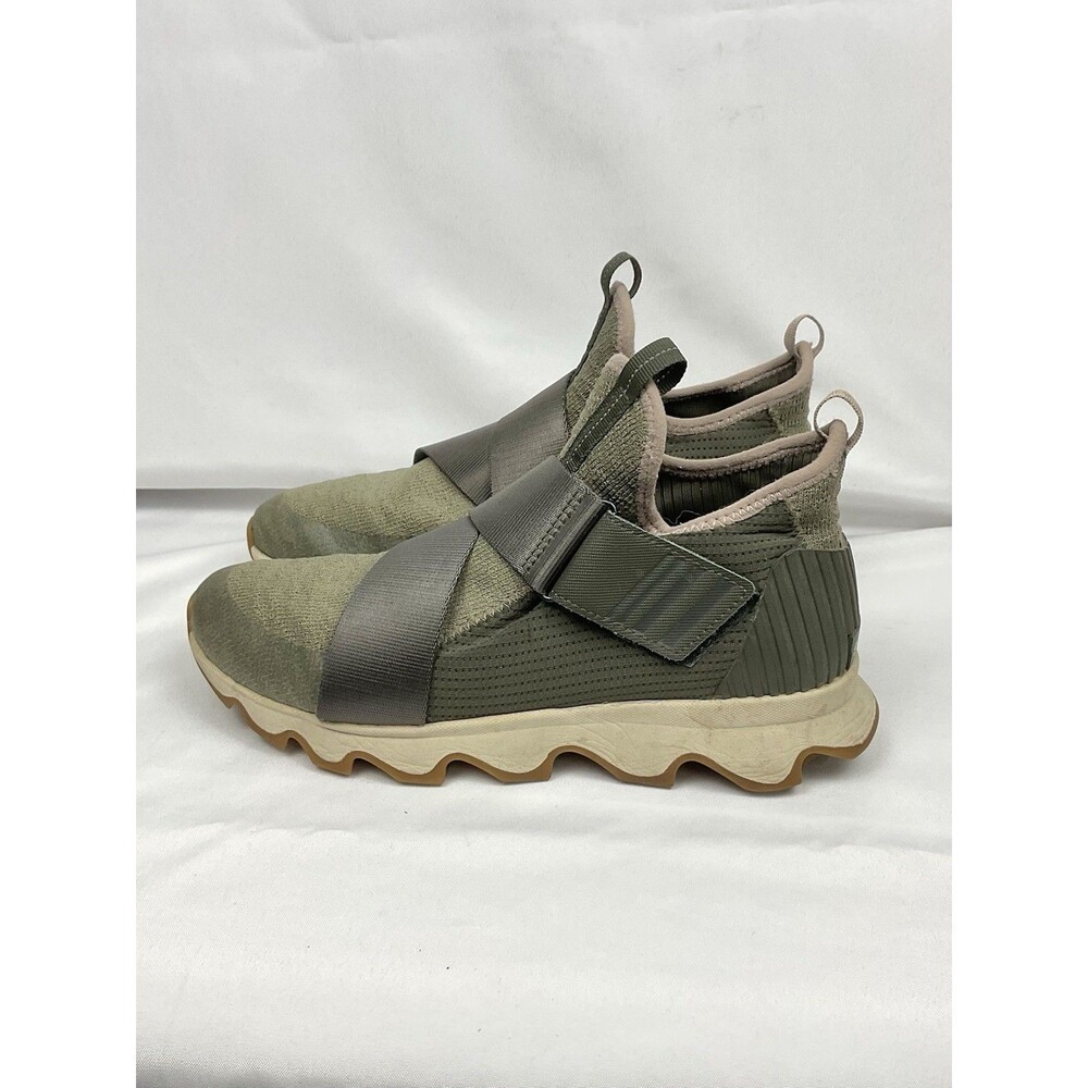 Sorel Kinetic Sneak Slip-On Cross Strap Alpine Tundra Olive Green Sz 9 Sneakers